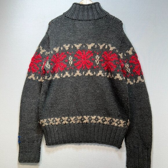 American Eagle Outfitters Mens Pullover Sweater Large Gray Knit Holiday Winter - Picture 8 of 10